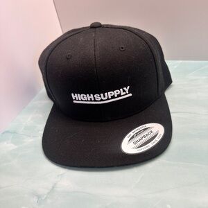 High Supply Black Snapback Hat